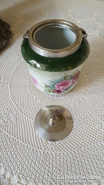 Beautiful, antique English porcelain biscuit jar