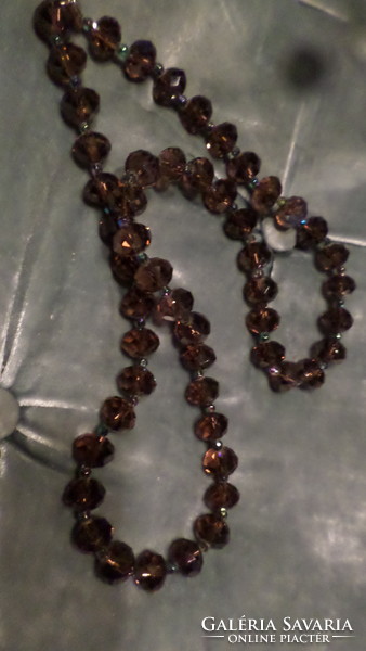 52 Cm, smoky-purple, faceted, crystal root necklace.