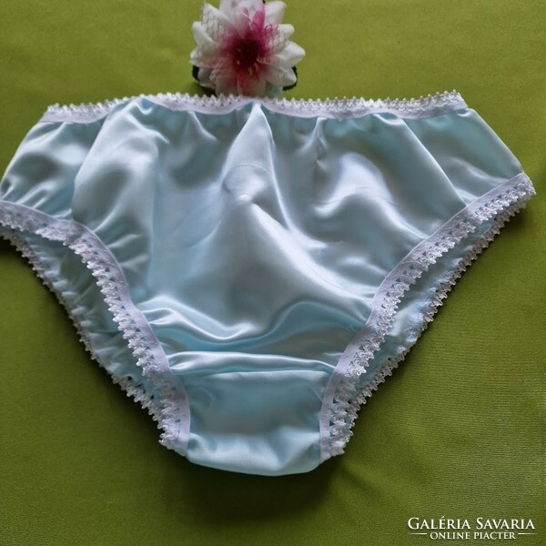 Fen019 - traditional style satin panties xl/48 - light blue/white