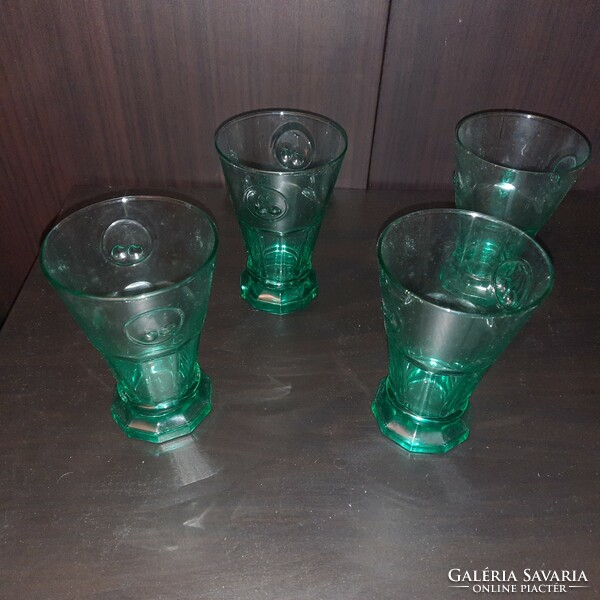 Green glass glasses 4 pcs