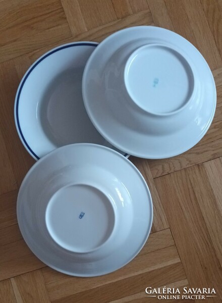 Kék csíkos Zsolnay mély tányérok
