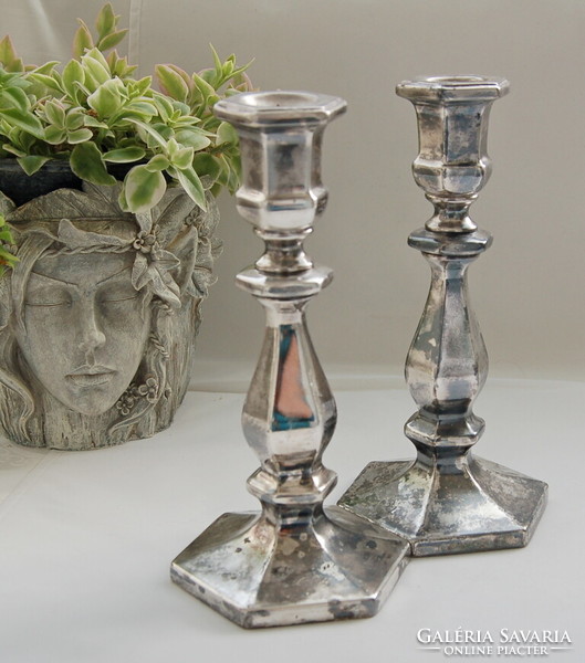 A stunning pair of silver plated antique candle holders e.G. Webster & son 1873