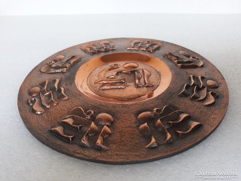 Hungarian applied arts bronze wall plate, wall decoration