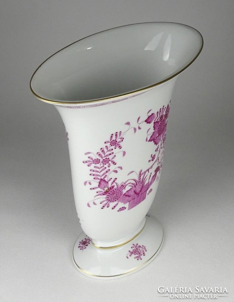 1Q671 purple Indian basket pattern Herend porcelain vase 22.5 Cm