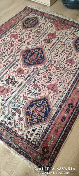 Hand-knotted nomadic Persian rug