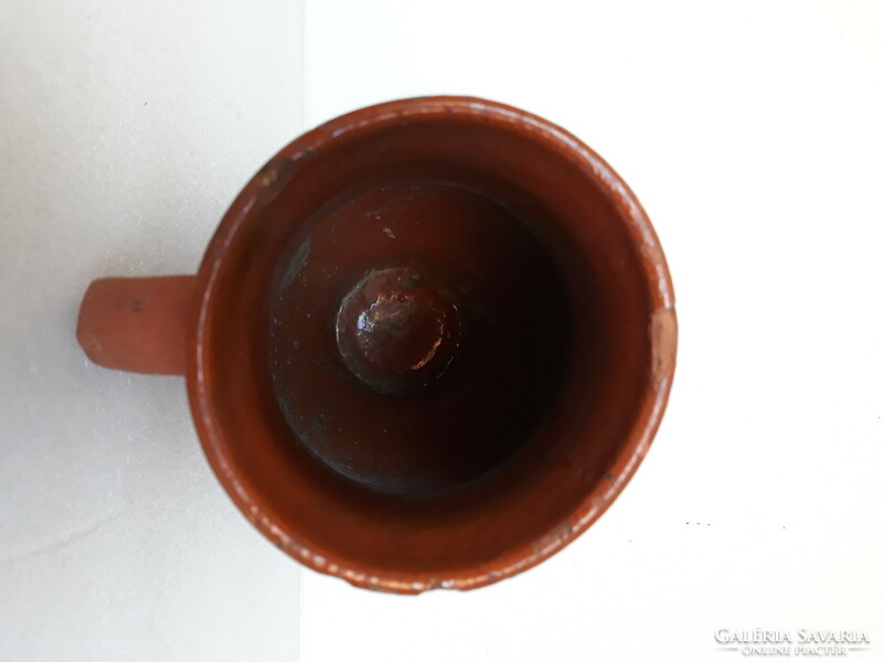 Antique large folk ceramic milk jug
