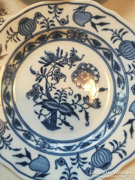 Meisseni hagymamintas desszertes tányér, meissen porcelain plate, onion pattern