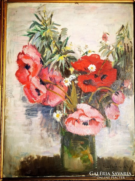 Béla Iványi grünwald - field bouquet - featured in the Hungarian National Gallery exhibition 1961-1981