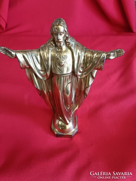 Gilded metal heart of Jesus statue!