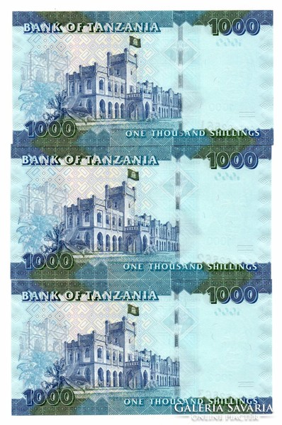 Tanzania 1000 schillings 2017 number tracking 3 pcs