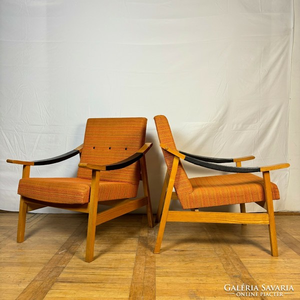 László Heczendorfer retro armchair + footrest 1960