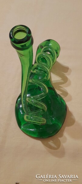 Unique vase spiral blown fiber vase handmade 21x9x14cm