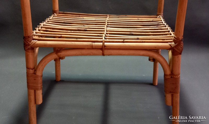 Bambusz vintage lerakó asztal ALKUDHATÓ ár deco design