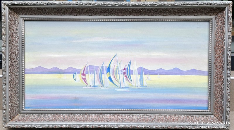 Ábrahám rafael (1929-2014): sailboats, balaton
