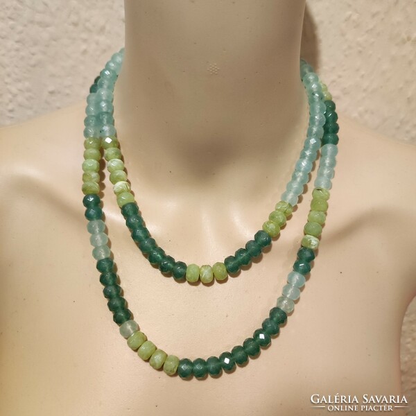 Jade stone effect plastic necklace