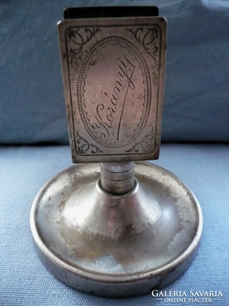 Old marked, silver-plated coffee house match holder early ryal palm garden restaurant