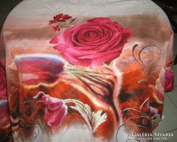 Beautiful vintage style pink huge soft duvet cover or fitted bedspread