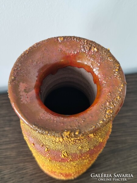 An industrial ceramic vase with an interesting surface