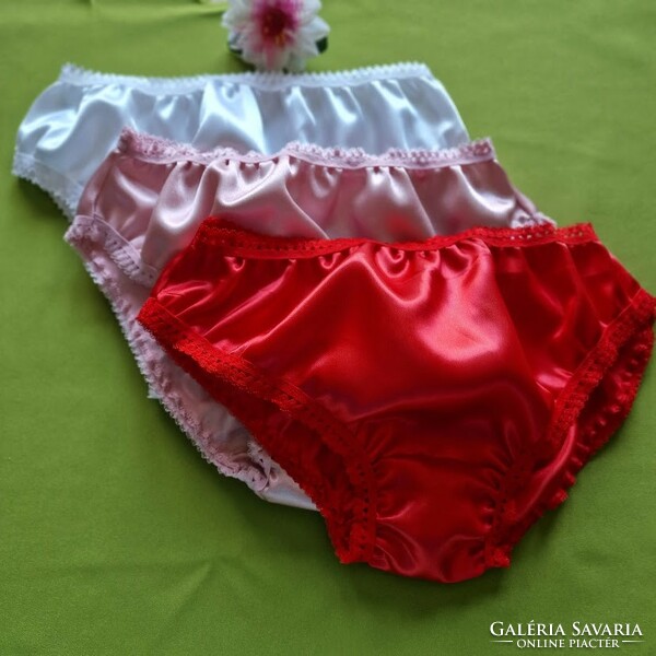 Fen48.7.1 - 3 pcs traditional style satin panties l/44-46 - same color