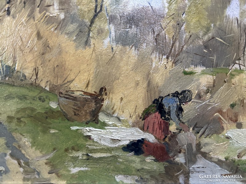 Gergely Pörge (1858-1930): on the bank of a stream