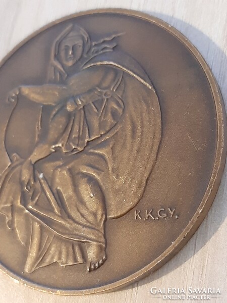 Michelangelo  Kis Kovács Gyula kétoldalas bronz plakett , érme  6 cm