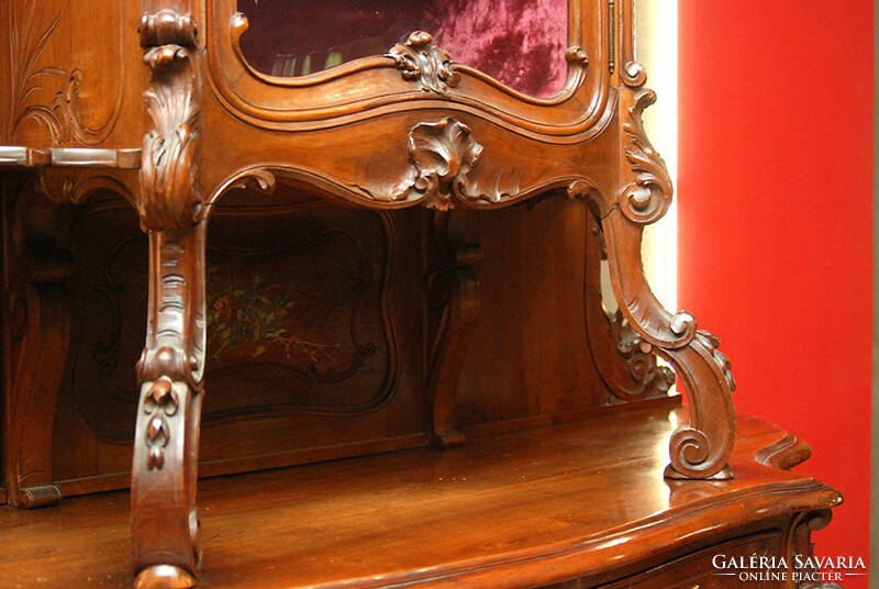 !Rarity! Rococo sideboard - rosso carlo - with master certificate!