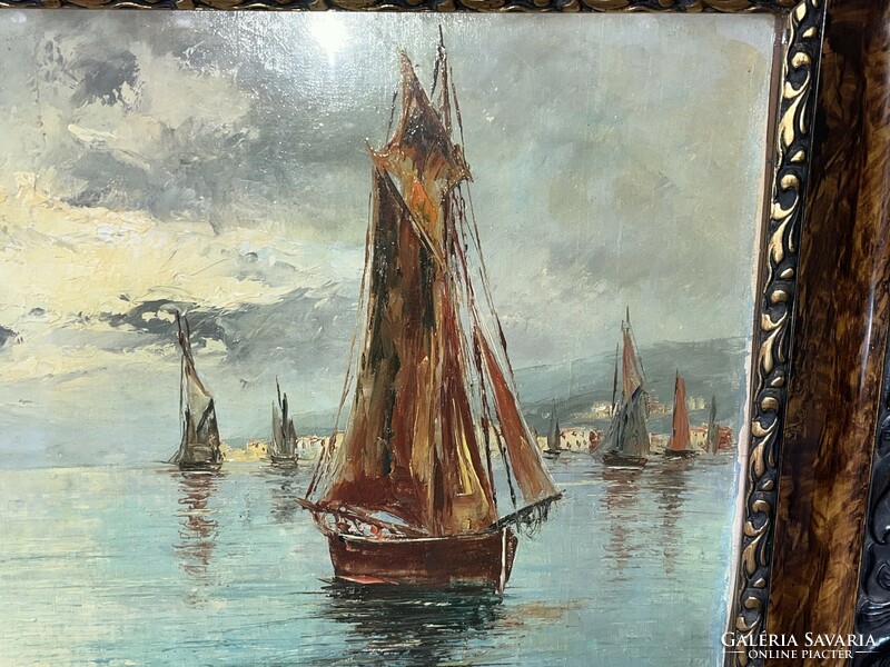 Sailboats on the sea Fratuli painting 1934 (k0021)