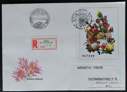 Ff4033 / 1990 flowers of continents i. - Africa block ran on fdc