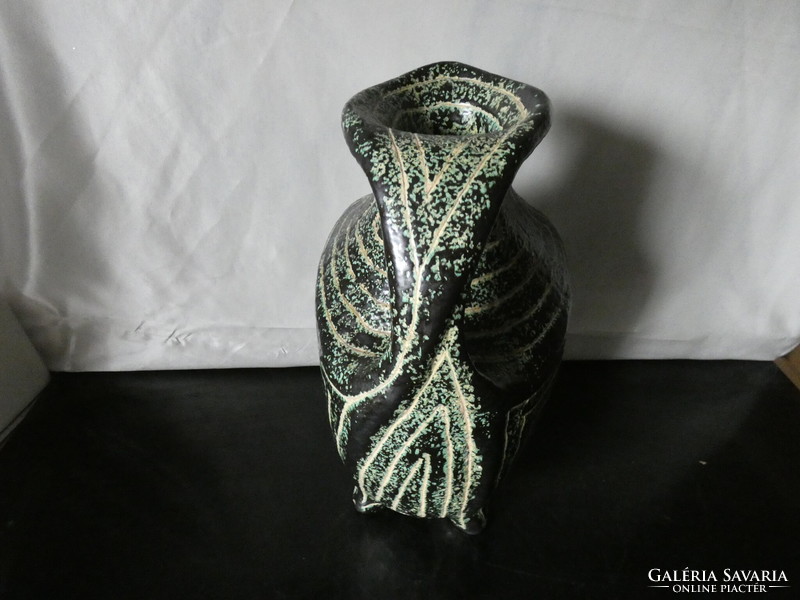 Pesthidegkút ceramic floor vase with an abstract pattern, work of Margit Cizmadia, 1970.