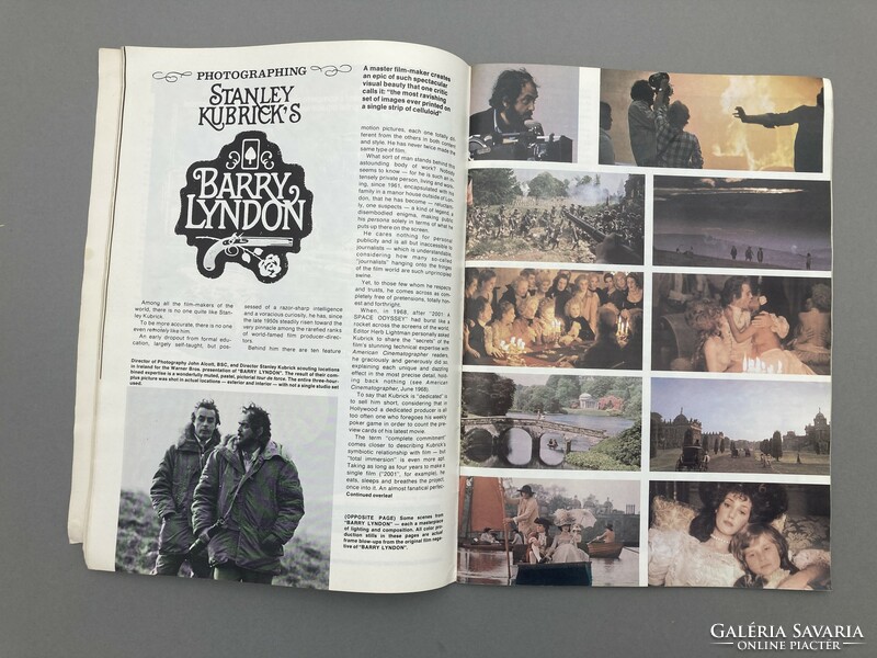 American cinematographer, 1976: about Hungarian film production and stanley kubrick barry lindon