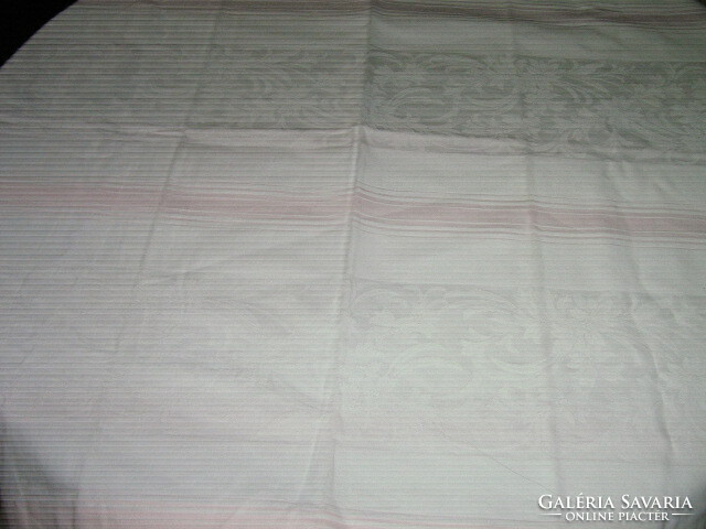 Beautiful antique white pink striped damask cushion cover