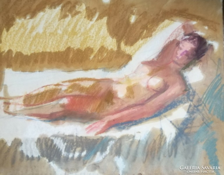 Painter Józsa János reclining nude