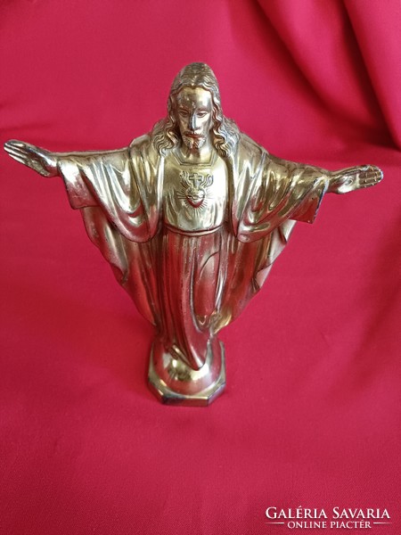 Gilded metal heart of Jesus statue!