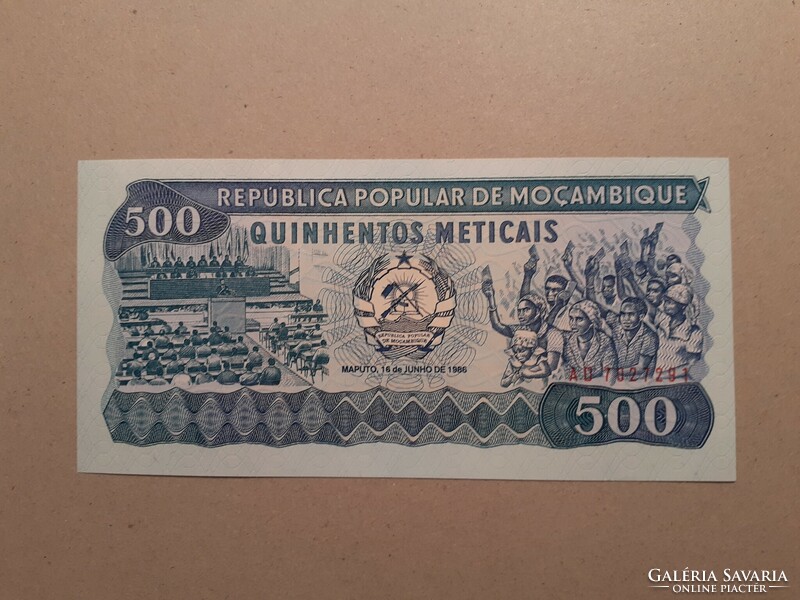 Mozambique-500 meticais 1986 unc