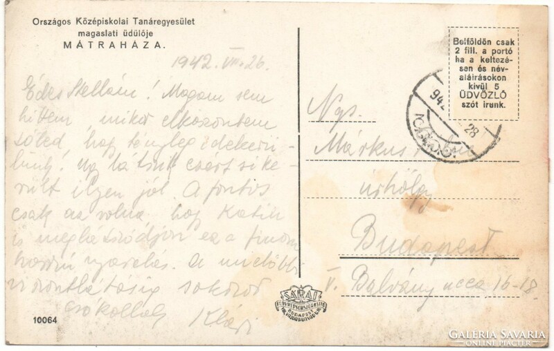C - 294 printed postcards of the monastery - teacher's association holiday 1942 (Sára photo)