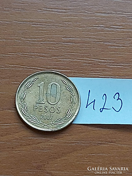 CHILE 10 PESO 2007  Nikkel-Sárgaréz, Bernardo O'Higgins  #423