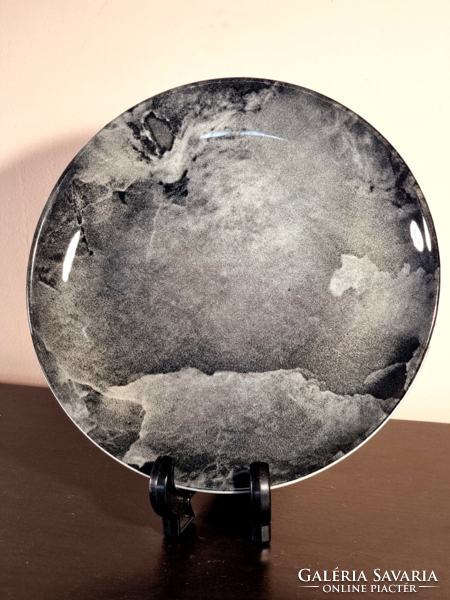 * Federated potteries staffordshire black marble flat plate (england)
