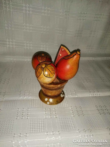 Retro fruit basket wooden table decoration (a4)