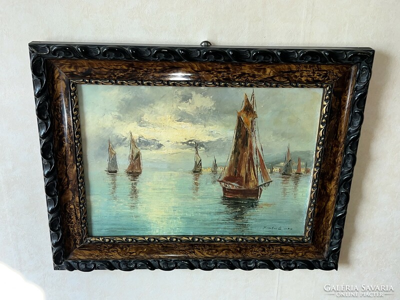 Sailboats on the sea Fratuli painting 1934 (k0021)