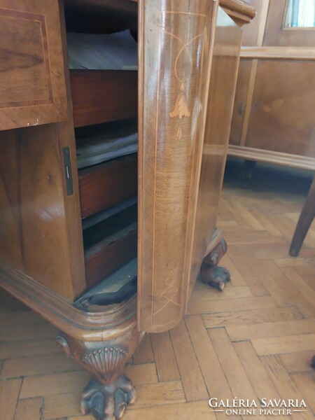 XX. Early century bookcase with desk and armchair