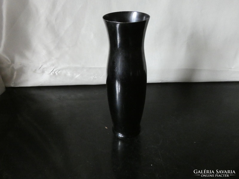 Black art deco metal vase from the Berndorf Austria factory from 1930.