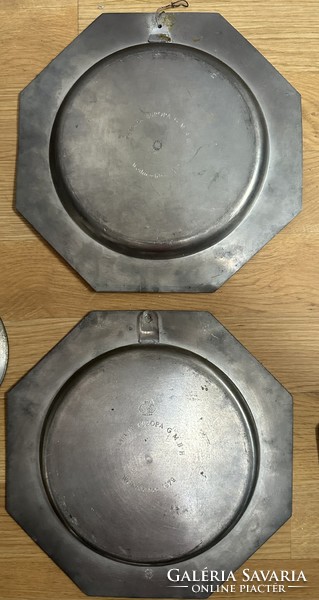 Tin wall plates with porcelain inserts 1979-1983