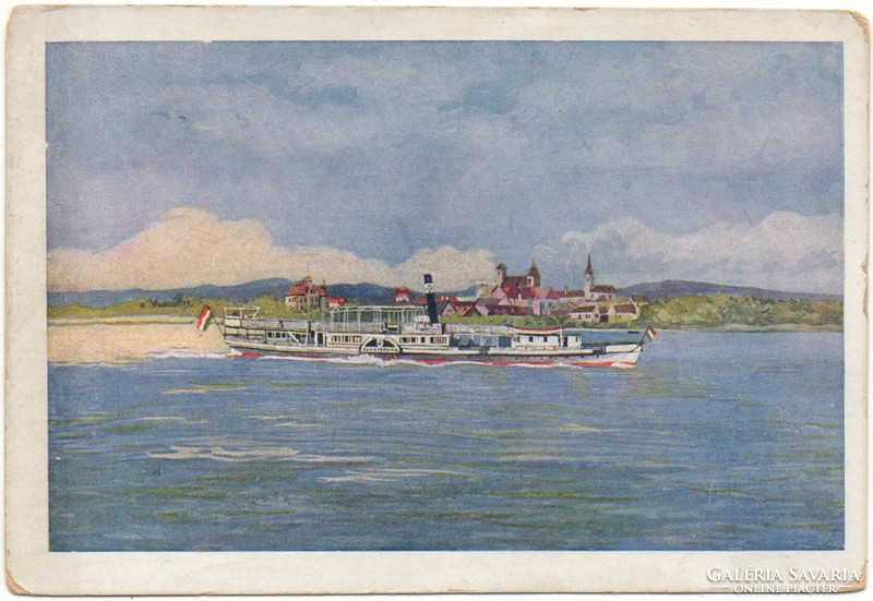C - 272  Futott képeslap  "Szentendre" személyszállító gőzös útban visegrád felé