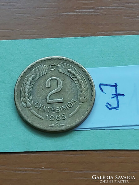 Chile 2 cents 1965 aluminum bronze, condor #j
