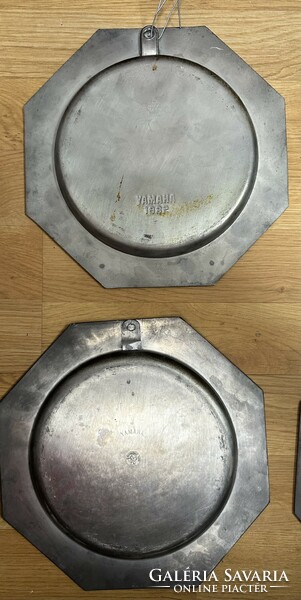 Tin wall plates with porcelain inserts 1979-1983