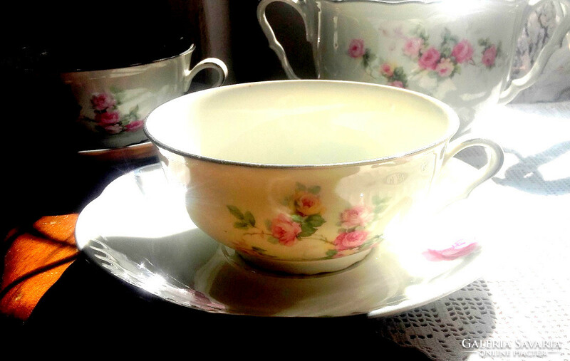 Antique Epiag rose tea set - extra large cups - 1920 - art@decoration