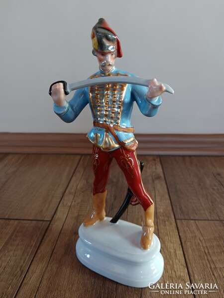 Old Herend military hussar porcelain figure