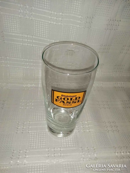 Gold fassl beer glass, height 17.5 cm (a7)