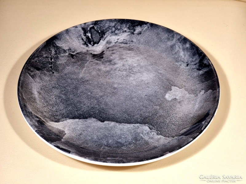 * FEDERATED POTTERIES STAFFORDSHIRE fekete márványos lapos tányér (ENGLAND)