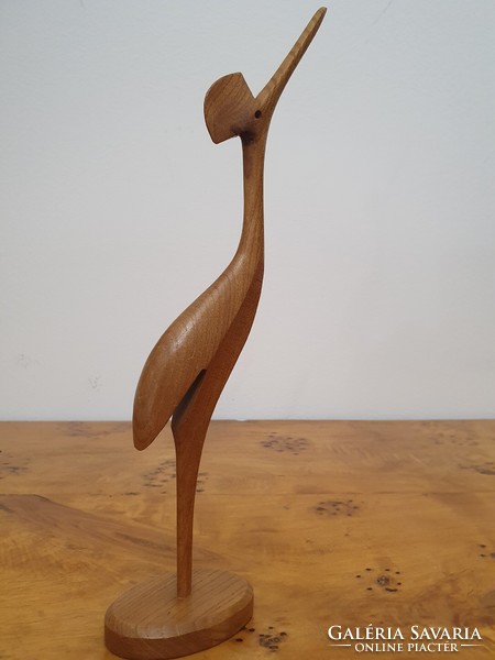 Wooden crane bird
